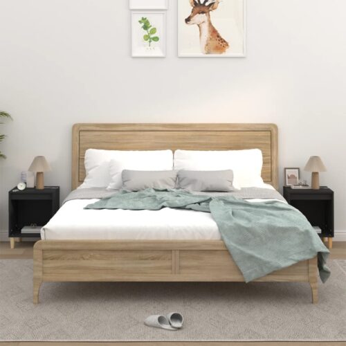 Bedside Cabinets 2pcs Black 40x35x50cm - Image 10