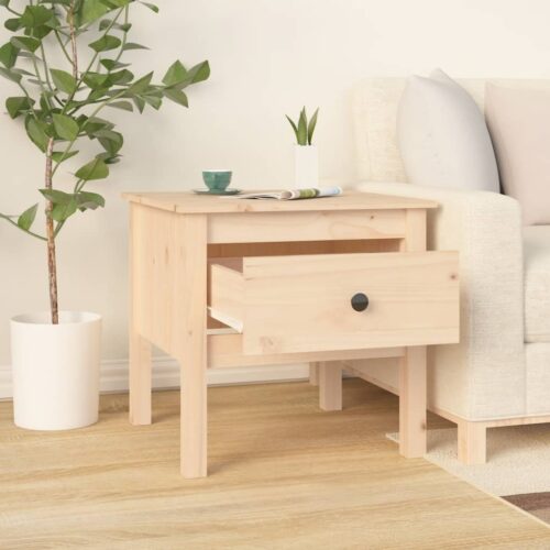 2x Pine Wood Side Coffee Tables Set Sofa Lounge Bedside Storage Nightstand 50x50x49cm - Image 5