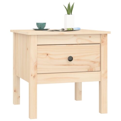 2x Pine Wood Side Coffee Tables Set Sofa Lounge Bedside Storage Nightstand 50x50x49cm - Image 6