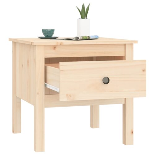 2x Pine Wood Side Coffee Tables Set Sofa Lounge Bedside Storage Nightstand 50x50x49cm - Image 7
