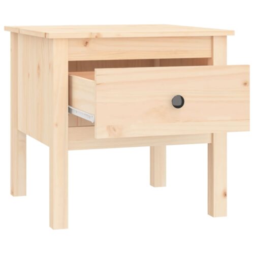 2x Pine Wood Side Coffee Tables Set Sofa Lounge Bedside Storage Nightstand 50x50x49cm - Image 9