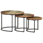 Nesting Tables 3pcs Solid Wood Reclaimed