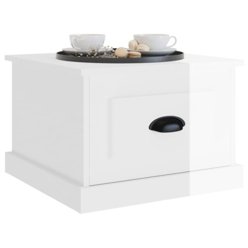 Coffee Table High Gloss White 50x50x35cm Engineered Wood - Image 4