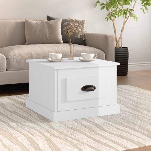 Coffee Table High Gloss White 50x50x35cm Engineered Wood - Image 11