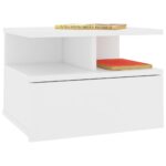 Floating Nightstands 2pcs White 40x31x27cm Engineered Wood