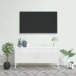 TV Cabinet White 105x35x50cm Steel