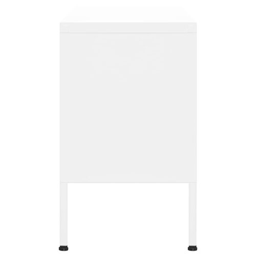 TV Cabinet White 105x35x50cm Steel - Image 4