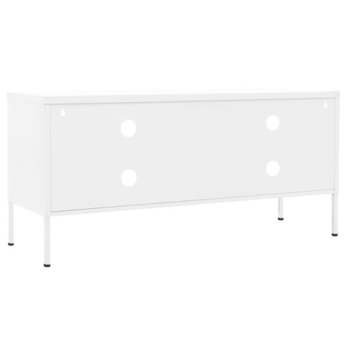 TV Cabinet White 105x35x50cm Steel - Image 5
