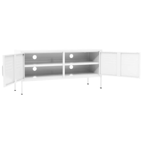 TV Cabinet White 105x35x50cm Steel - Image 6
