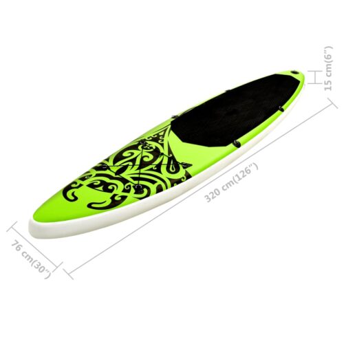 Inflatable Stand Up Paddleboard Set 320x76x15cm Green - Image 11