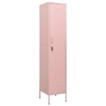 Steel Locker Cabinet Office Gym Garage Filing Storage Door Lock Cupboard Pink