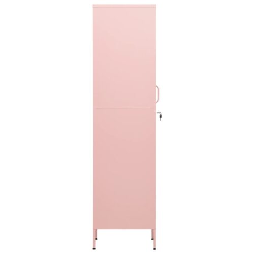 Steel Locker Cabinet Office Gym Garage Filing Storage Door Lock Cupboard Pink - Image 4