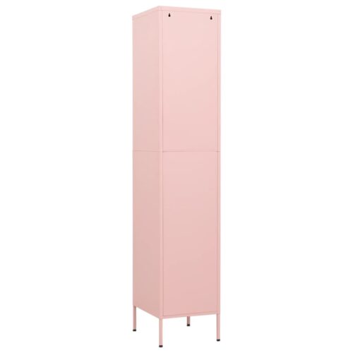 Steel Locker Cabinet Office Gym Garage Filing Storage Door Lock Cupboard Pink - Image 5