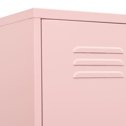 Steel Locker Cabinet Office Gym Garage Filing Storage Door Lock Cupboard Pink - Image 7