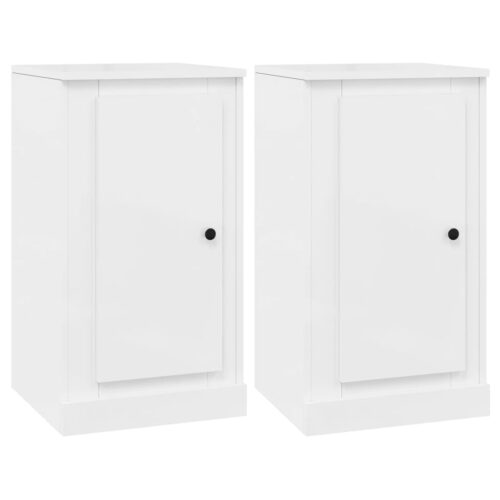 Sideboards 2pcs High Gloss White 37.5x35.5x67.5cm Engineered Wood - Image 2