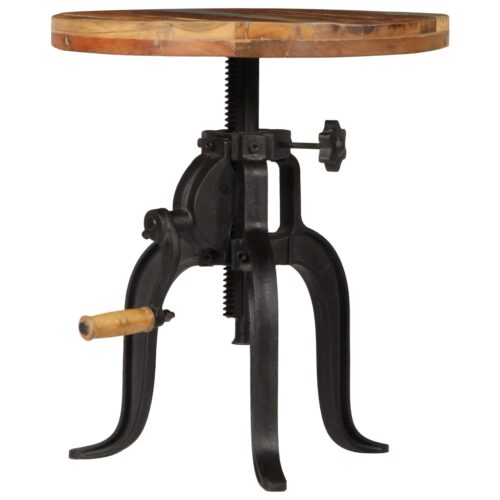 Side Table 45x(45-62)cm Solid Reclaimed Wood Cast Iron - Image 2