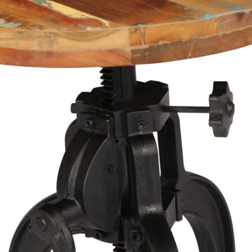 Side Table 45x(45-62)cm Solid Reclaimed Wood Cast Iron - Image 4