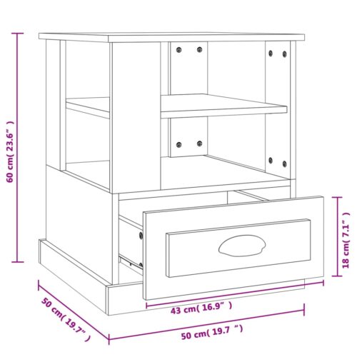 Wooden Side Table Sofa Lounge Coffee Bedside Storage Nightstand High Gloss White 50x50x60cm - Image 10
