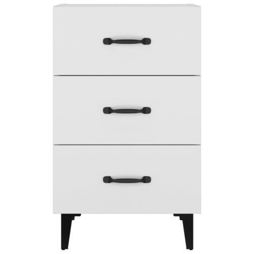 Bedside Cabinet White 40x40x66cm Engineered Wood - Image 3