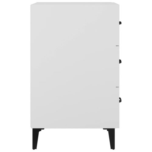 Bedside Cabinet White 40x40x66cm Engineered Wood - Image 4