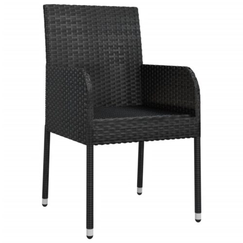 Garden Chairs with Cushions 2pcs Poly Rattan Black - Image 4
