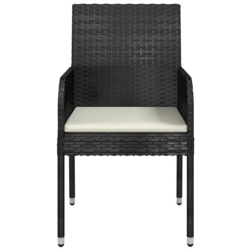Garden Chairs with Cushions 2pcs Poly Rattan Black - Image 5