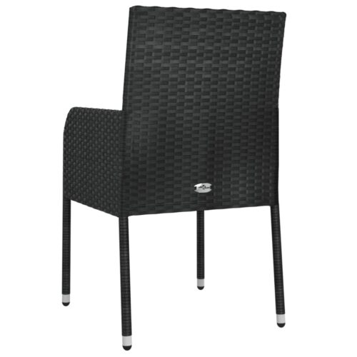 Garden Chairs with Cushions 2pcs Poly Rattan Black - Image 7