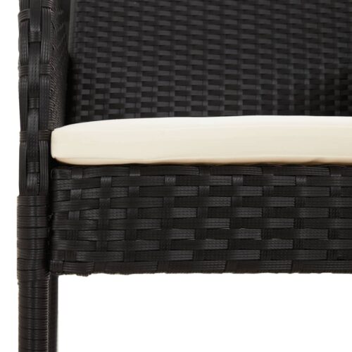 Garden Chairs with Cushions 2pcs Poly Rattan Black - Image 8