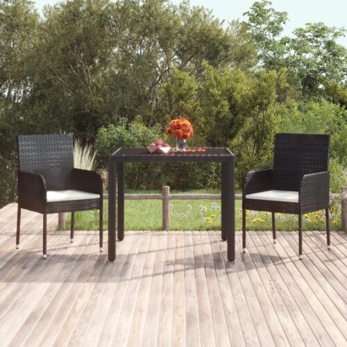 Garden Chairs with Cushions 2pcs Poly Rattan Black - Image 10