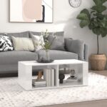Coffee Table High Gloss White 100x50x36cm Engineered Wood