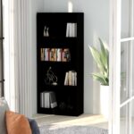4-Tier Bookshelf Storage Display Decor Shelf Wooden Bookcase Cabinet Rack Black