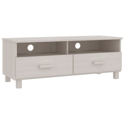 TV Cabinet "HAMAR" White 106x40x40cm Solid Wood Pine - Image 2
