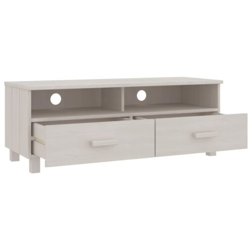 TV Cabinet "HAMAR" White 106x40x40cm Solid Wood Pine - Image 5