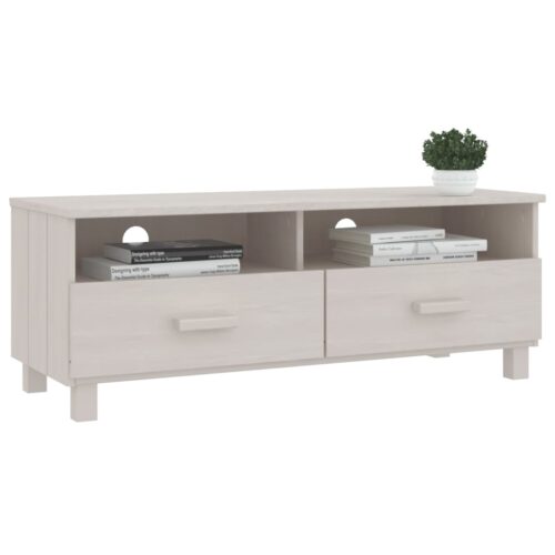 TV Cabinet "HAMAR" White 106x40x40cm Solid Wood Pine - Image 6
