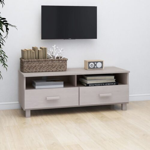 TV Cabinet "HAMAR" White 106x40x40cm Solid Wood Pine - Image 7