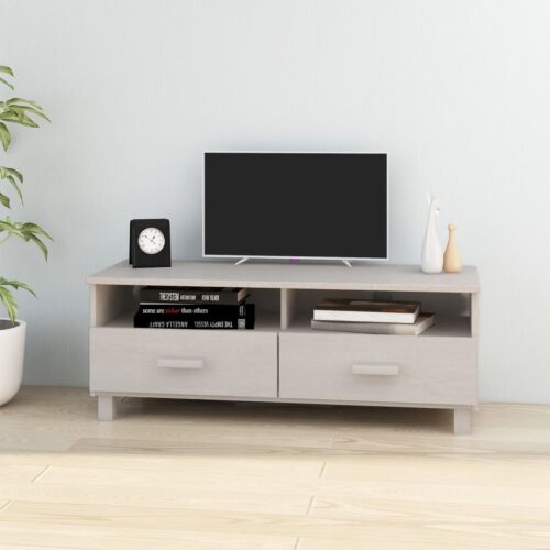 TV Cabinet "HAMAR" White 106x40x40cm Solid Wood Pine - Image 9