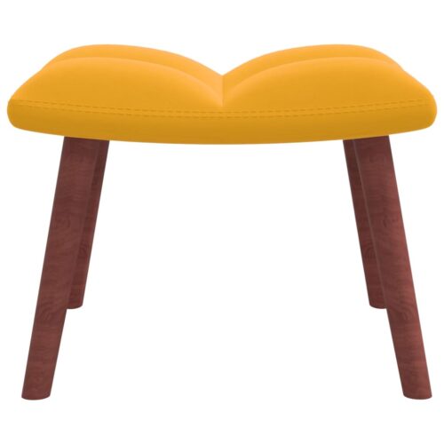 Rocking Chair with a Stool Mustard Yellow Velvet - Image 7