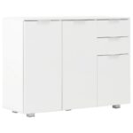 High Gloss Wooden Sideboard Buffet Cabinet Storage Shelf Cupboard Table White
