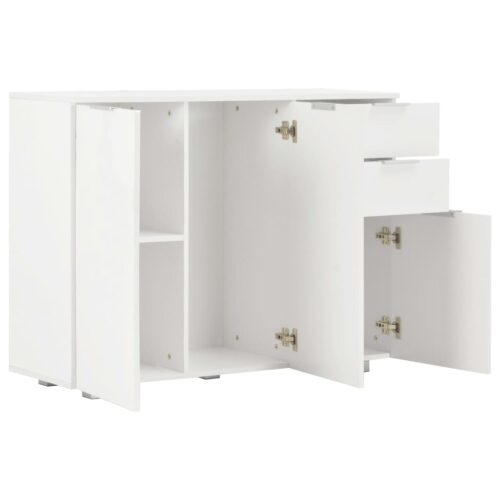High Gloss Wooden Sideboard Buffet Cabinet Storage Shelf Cupboard Table White - Image 4