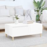 Coffee Table High Gloss White 90x50x36.5cm Engineered Wood