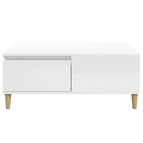 Coffee Table High Gloss White 90x50x36.5cm Engineered Wood - Image 7