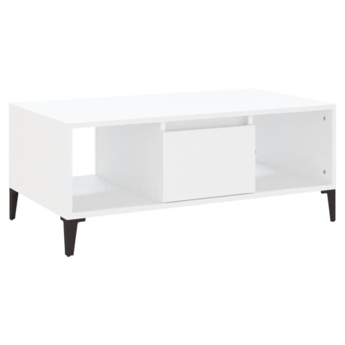 Coffee Table White 90x50x36.5cm Engineered Wood - Image 2