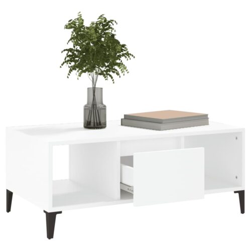 Coffee Table White 90x50x36.5cm Engineered Wood - Image 4