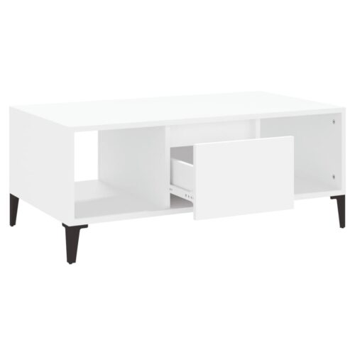 Coffee Table White 90x50x36.5cm Engineered Wood - Image 6