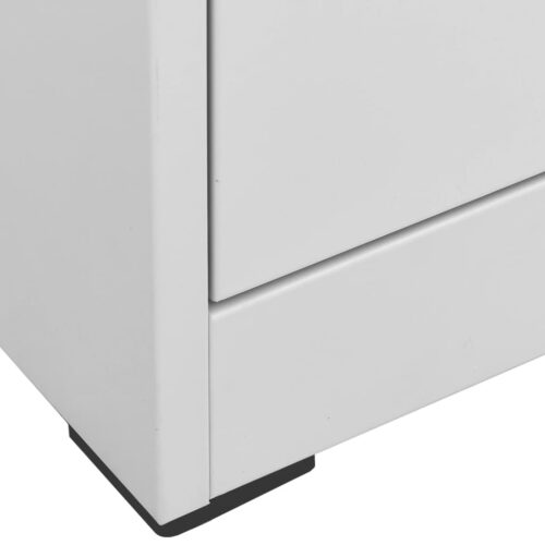 Filing Cabinet Light Grey 46x62x133cm Steel - Image 5