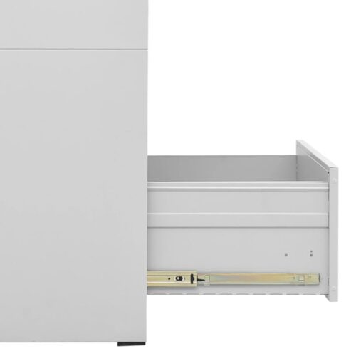 Filing Cabinet Light Grey 46x62x133cm Steel - Image 6
