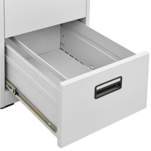 Filing Cabinet Light Grey 46x62x133cm Steel - Image 7