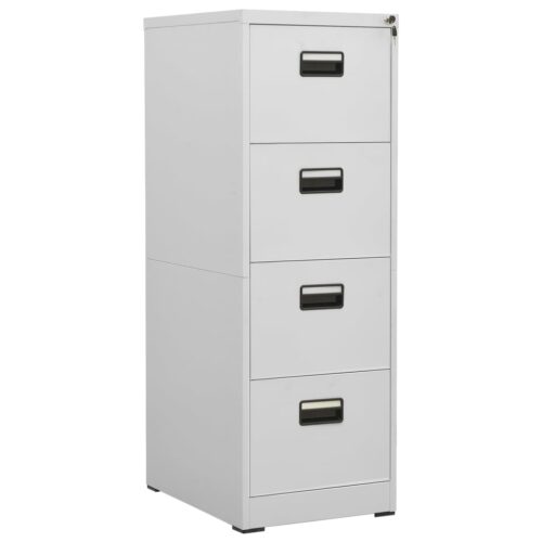 Filing Cabinet Light Grey 46x62x133cm Steel - Image 12