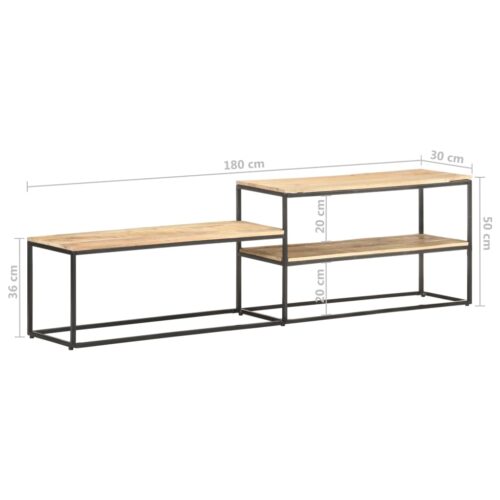 TV Cabinet 180x30x50cm Rough Mango Wood - Image 9