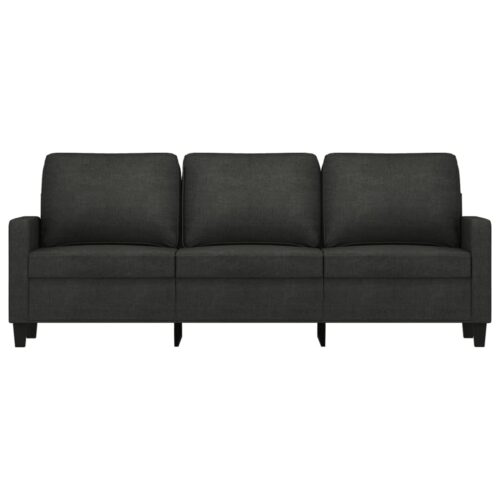 3-Seater Sofa Black 180cm Fabric - Image 3